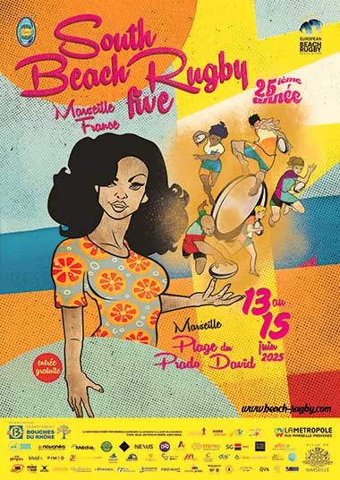 affichage beach rugby Five Marseille 2025